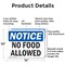 Signmission No Food Allowed, 14 in W x Rectangle, Aluminum OS-2PACK-NS-A-1014-L-14557 - alternate 6